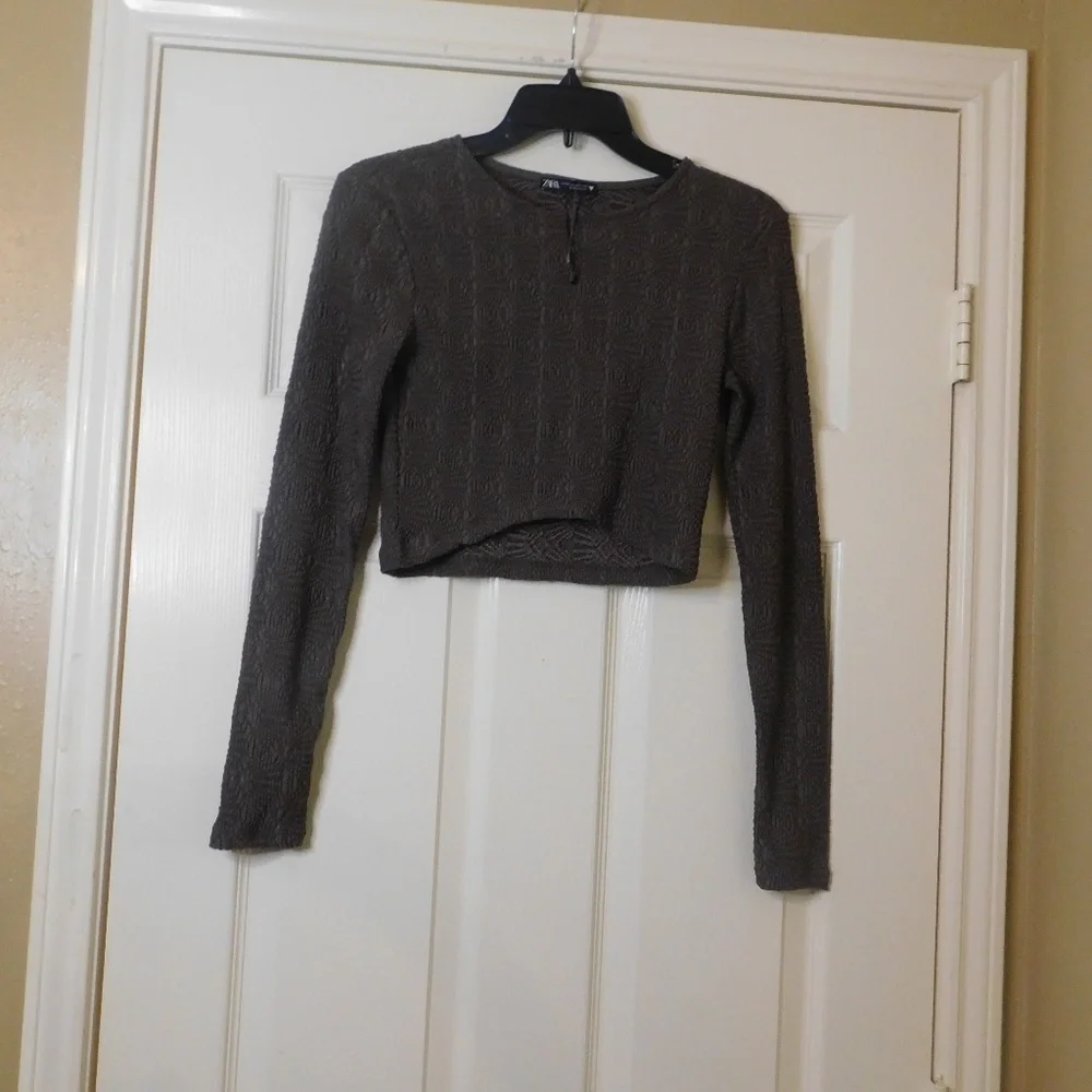 Zara Women's Crop Top Sleeve Size: M